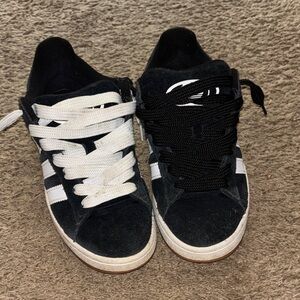 Adidas campus Kids Black and White Suede Sneakers
